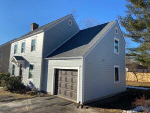 Side view of home with new HardiePlank siding