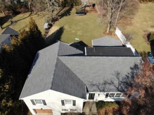 Aerial view of GAF asphalt shingles