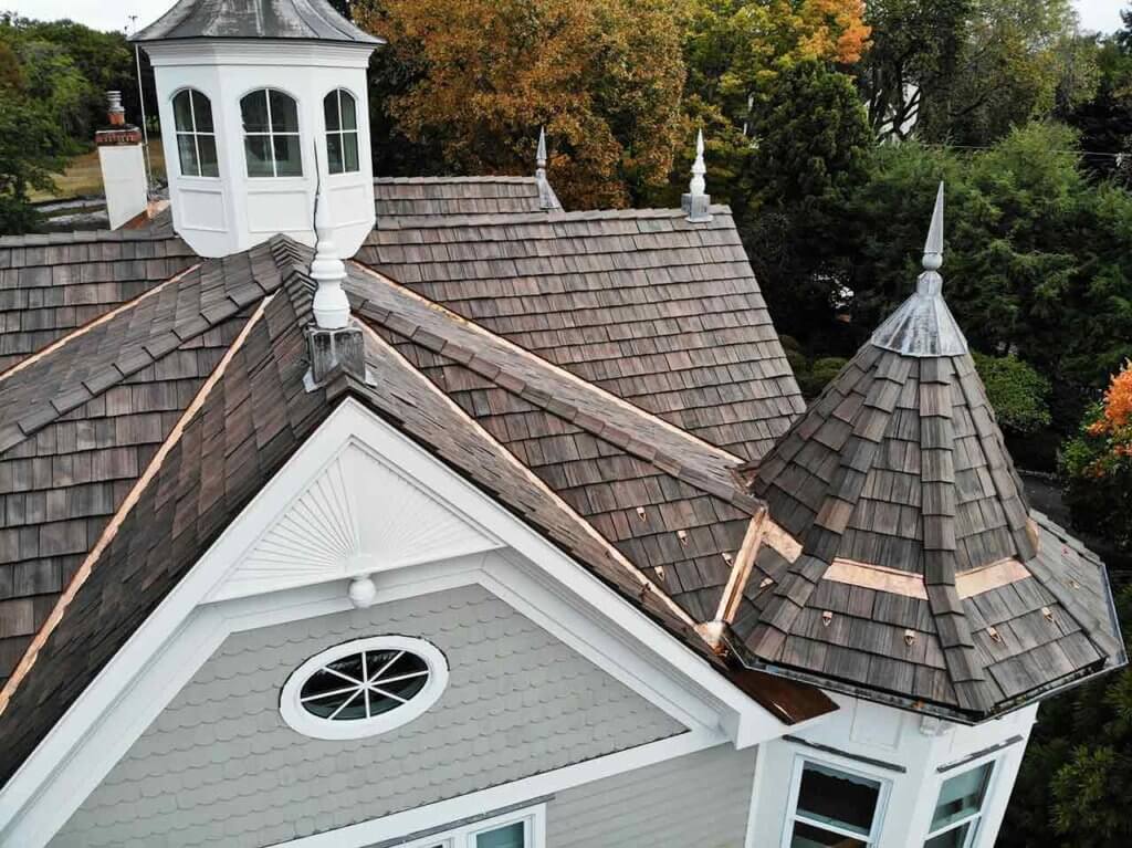 closeup view of brava roof on home