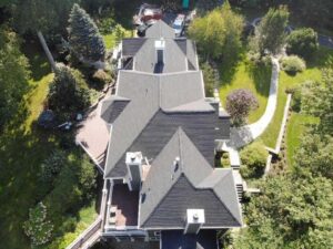 Aerial view of home with GAF asphalt shingles