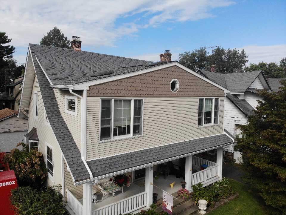 GAF asphalt shingles on home