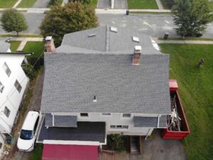 Aerial view of GAF asphalt roof in Port Chester