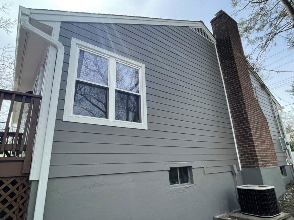 James Hardie gray siding on home