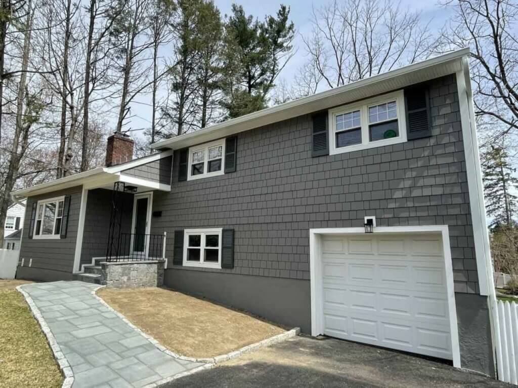 James Hardie gray siding on home