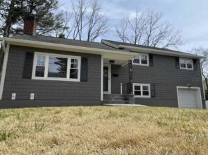 Front of home with dark gray James Hardie siding in White Plains, NY