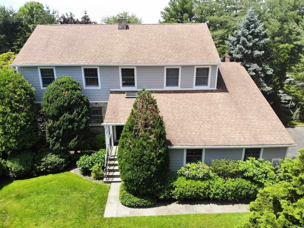 Aerial view of James Hardie siding on home