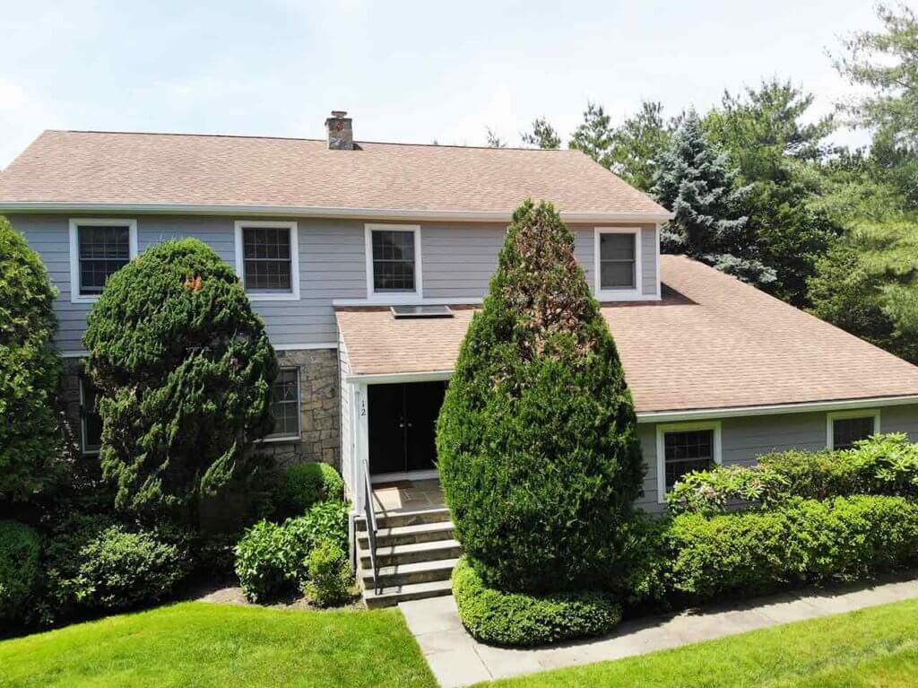 Aerial view of James Hardie siding on home