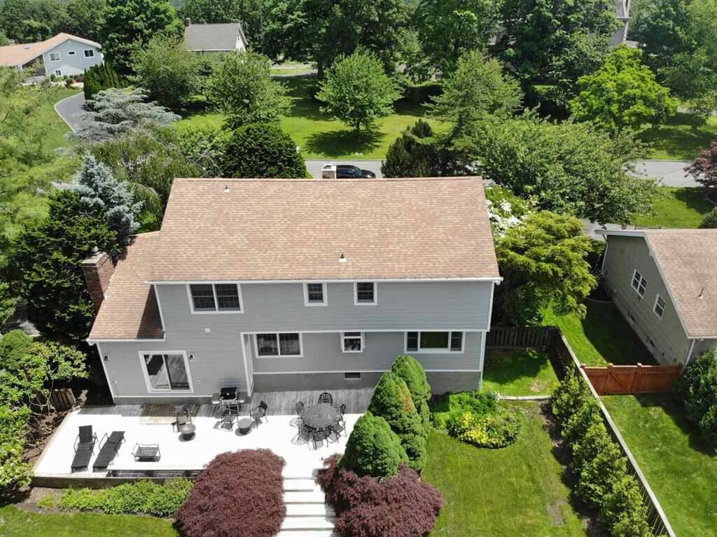 Aerial view of James Hardie siding on home