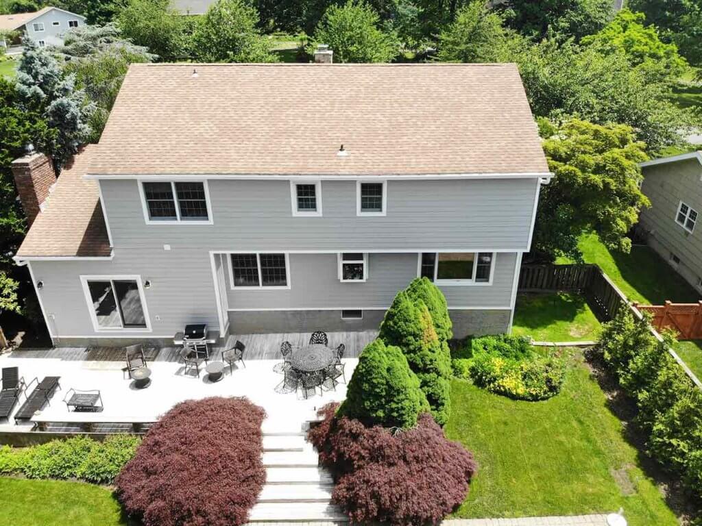 Aerial view of James Hardie siding on home