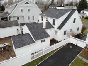 White James Hardie siding on home in Old Greenwich, CT