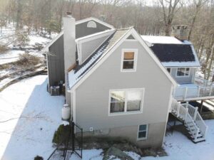 Beige James Hardie siding on home