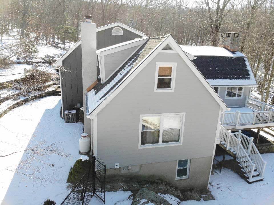 Aerial view of James Hardie siding on home