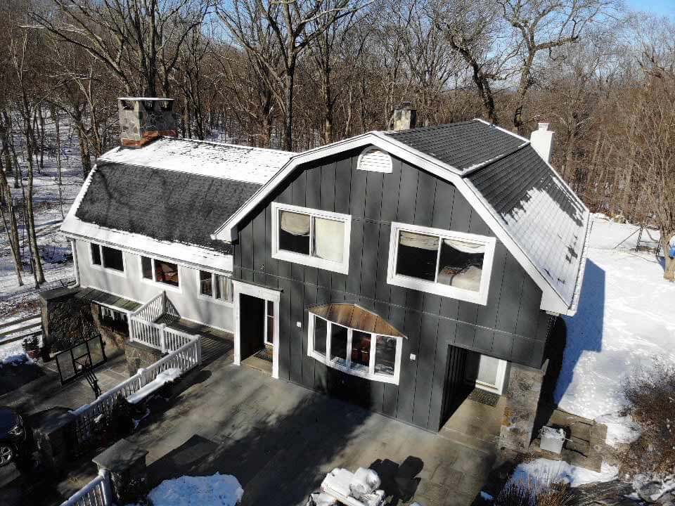 Aerial view of James Hardie siding on home