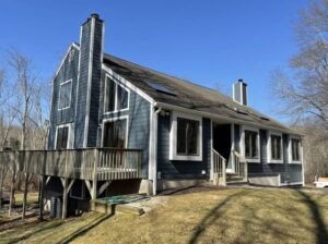 Side of home with James Hardie siding in Bethel