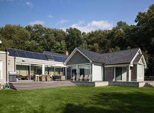 View of back patio of home