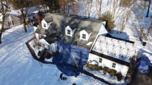 Overhead view of roof