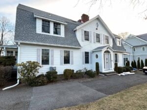 Front view of home with white siding