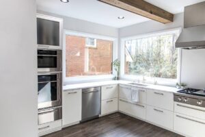 Picture windows in kitchen