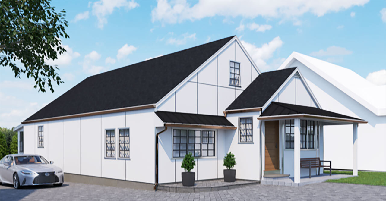 Rendering of James Hardie siding on a home