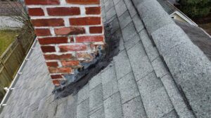 Damaged chimney flashing