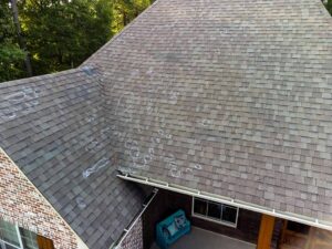 chalk circling hail damage on roof