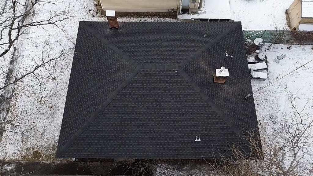 top view of new roof in provo utah