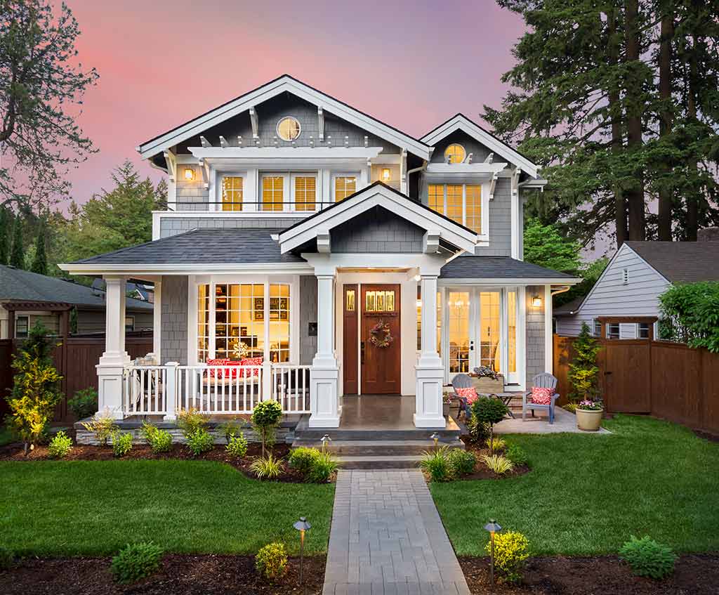 house with pretty sunset